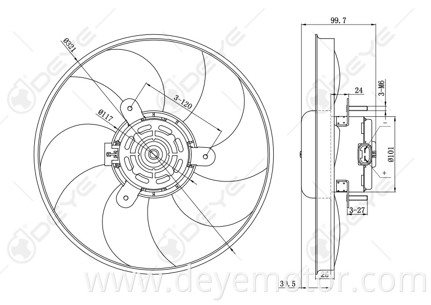 46777298 46473281 46815898 cooling radiator fan for FIAT PALIO FIAT SIENA